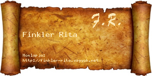 Finkler Rita névjegykártya